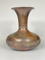 Hungarian industrial arts copper vase - marked 