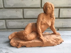 Female nude terracotta statue