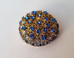 Larger vintage brooch with blue stones