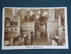 Postcard, Budapest, Miklós Förster beer hall, booths at the apostles 1930-40