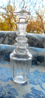 Antique Biedermeier 3-ring glass bottle with polished side.