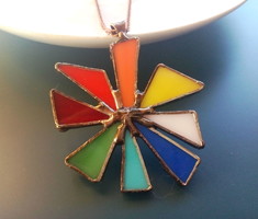 Colored glass pendant made of eight colored glass, Big Bang