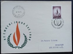 Ff2517 / 1968 year of human rights stamp ran on fdc