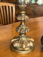 A table lamp in the baroque style, carved in cream maroon, gilded, marked antique
