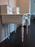 White shabby chic/provence style pewter desk for sale