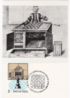 Kempelen's wolf chess machine - cm postcard from 1974