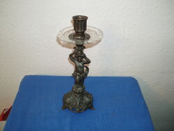 Antique-rare-spiater-candle holder-female-shaped-beautifully crafted-27-cm high