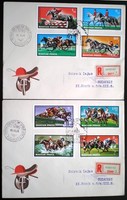 Ff2722-9 / 1971 equestrian sport ii. Stamp line ran on fdc