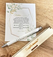 Witness invitation pen in gift box - white