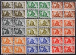 S883-97n / 1945/6 Újjáépítés bélyegsor postatiszta négyestömb
