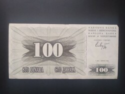 Bosznia-Hercegovina 100 Dinara 1992 F