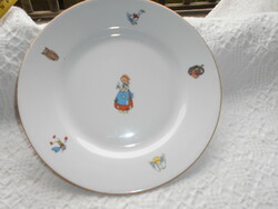 Zsolnay fairy-tale pattern plate - ash pipe