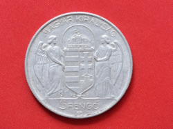 Kingdom of Hungary 5 pengő horthy - 75th Anniversary coin, 1943. (1757)
