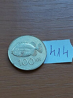 Iceland 100 kroner 2011 nickel-brass, sea hare fish 414