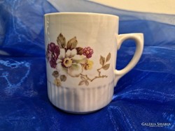 Zsolnay old, floral porcelain mug.