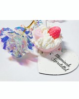 3In1 Mother's Day package! Muffin soy candle, foil rose, wooden board!
