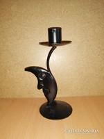 Wrought iron candlestick with moon cube 16.5 cm (19 / d)