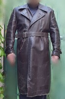 Ávh (state defense authority) long leather jacket - cancer era 50s, adult large size