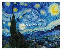 Van Gogh egyik legismertebb műve, a "Starry Night" (Csillagos éjszaka),1889, festm﻿ény reprodukciója