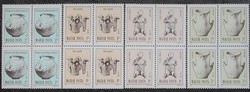 S3955-8n / 1988 Magyarországi Fémművesség bélyegsor postatiszta négyestömb