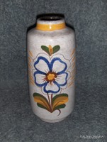 Jelzett német virágmintás kerámia váza 22 cm (21/d)