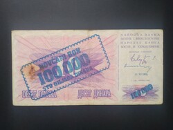 Bosznia-Hercegovina 100000 Dinara 1993 F