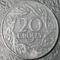 Lengyelország 20 Groszi (garas), 1923, Cink /nem mágneses/