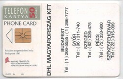 Magyar telefonkártya 1223  1993 DHL  GEM 1     4.800 Db.