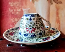 Zsolnay antik fajansz családi pecsétes csésze