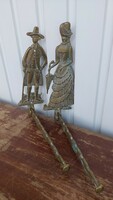 XIX. Lady and gentleman in century costume, copper wall hanger, larger size
