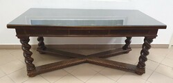 Antique large-sized, custom-made coffee table
