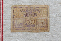 50 Fillér Sopron városi utalvány szükségpénz 1919 F