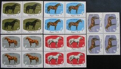 S3722-6n / 1985 Mezőhegyes horse breeding stamp series postal clean block of four