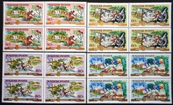 S3012-8n / 1975 albert schweitzer stamp line postal clean block of four