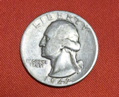 1942.  USA ezüst negyed dollár, 25 Cent  (760)