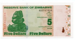 5    Dollár     2009      Zimbabwe