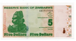 5 Dollars 2009 Zimbabwe