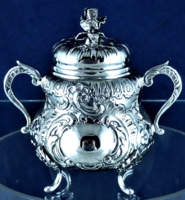 Charming antique silver sugar bowl, German, ca. 1890 !!!