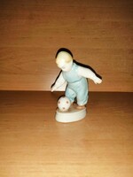 Zsolnay porcelán labdázó kisfiú figura