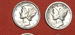 1941., 1943, 2 darab Liberty USA ezüst 1 dime  (764)