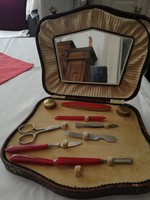 Antique manicure set in leather box more than 100 years old