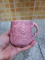 Zsolnay pink rose pattern mug