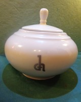 Porcelain bombonier with Chinoin logo / limited advertising material, old porcelain - Alföld porcelain factory/