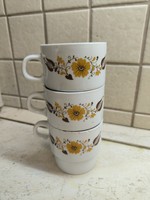 Alföldi porcelain stackable floral cup, mug, glass 3 pcs for sale!