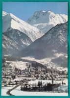 Oberstdorf settlement in Germany, ski village, postage stamp postcard