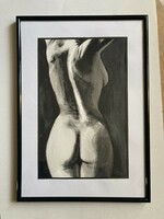 Nude study - watercolor - 30x22 cm with frame