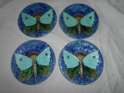 4 schütz blansko majolica plates - art nouveau - the price applies to 4