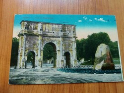 Antik képeslap, Olaszország, Róma, Arco di Constantino, bélyegezve 1924