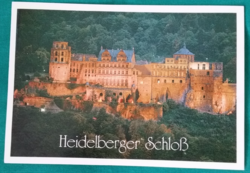 Germany, Heidelberg castle with the landscape, postmarked postcard