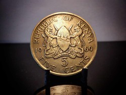 Kenya 5 cent, 1969 Ritka 800.000db